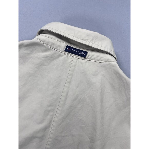 Vtg Tommy Hilfiger Golf Jacket M Fits S Khaki Full Zip Windbreaker 90s Y2K Short - Picture 6 of 15